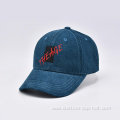 6 Panel Corduroy Baseball Cap with Embroidery
